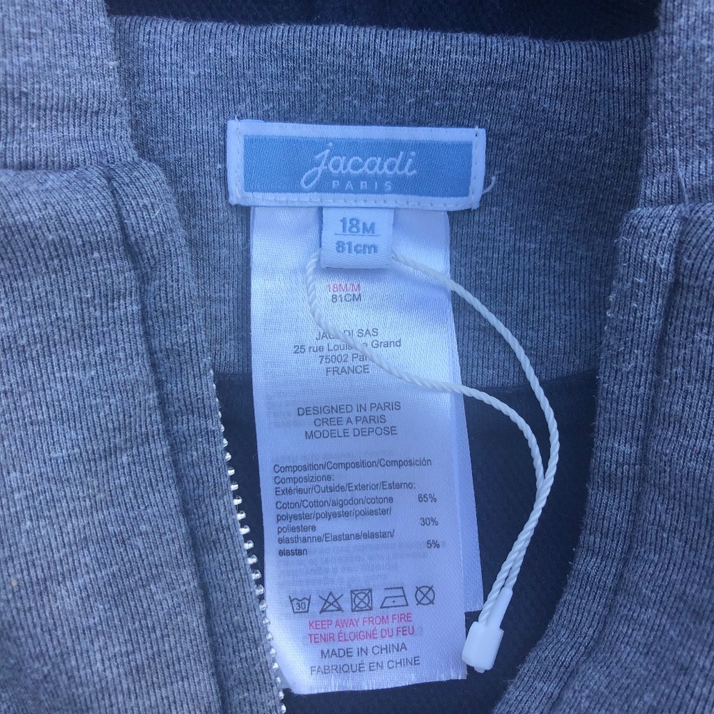 3/$10🌿 Jacadi Baby Hoodie Jacket - Picture 4 of 6